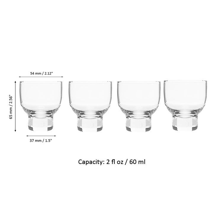 Set of 4 cups Clear