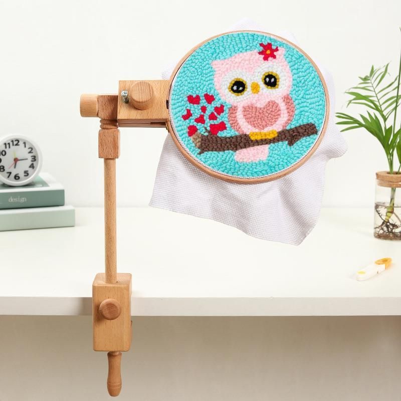Wooden Embroidery Stand 360 Rotating Adjustable Desktop Stand