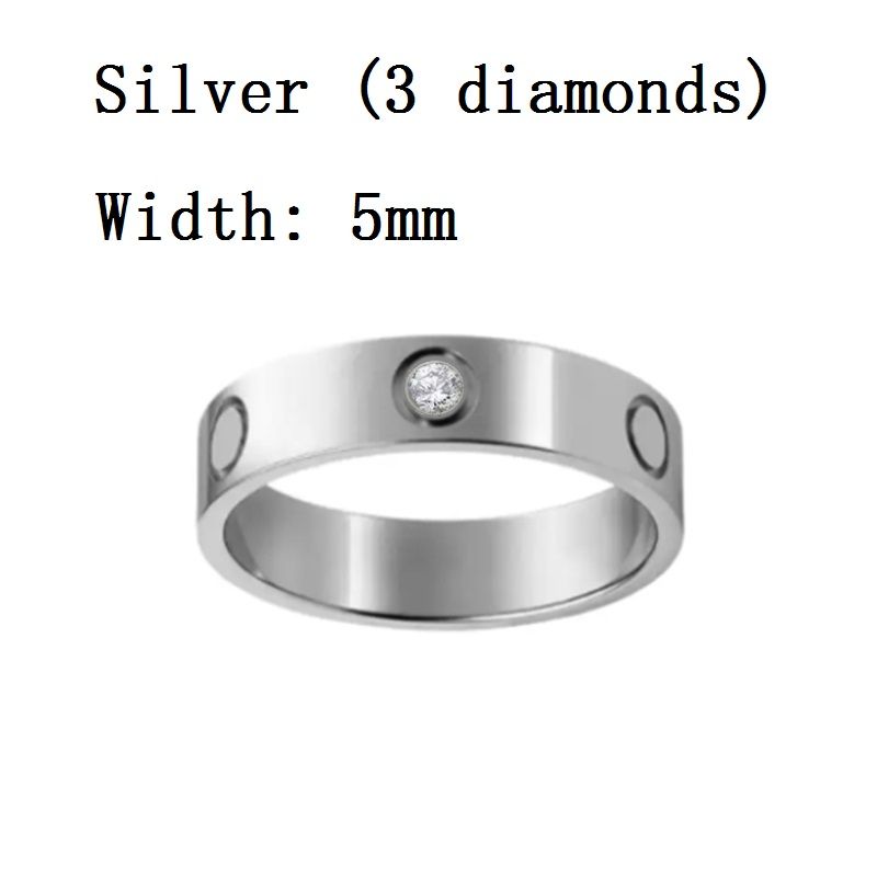 5mm silver with diamond