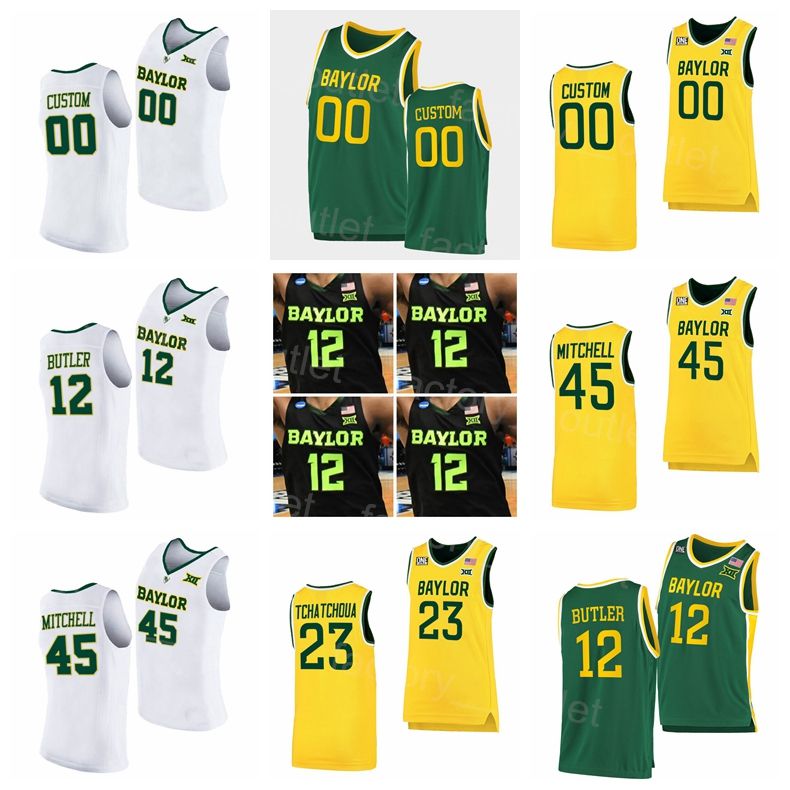 Custom College Basketball Jerseys Baylor Bears Jersey Name and Number Green
