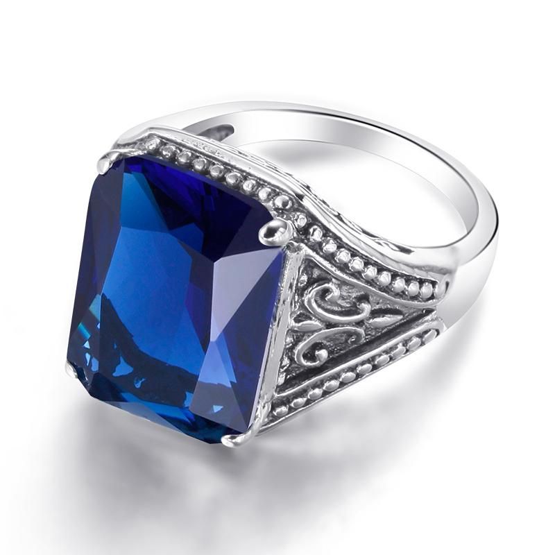 Chiny Sapphire Ring Antyk Silver