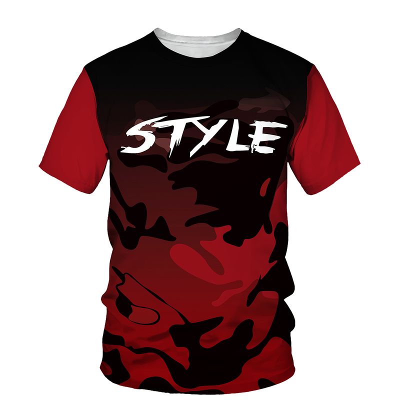 Tees-vermelho preto