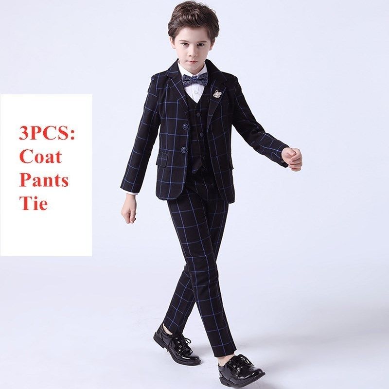 3pcs Coat Pants Tie