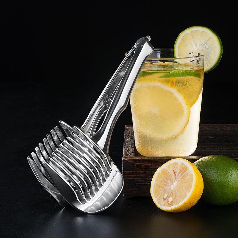 Tomato Slicer Lemon Cutter Stainless Steel Kitchen Cutting Aid Holder Tools for Soft Skin Fruits and Vegetables,Home Made Food & Drinks Decoration