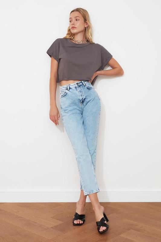 Womens Jeans Dropshipping Wholesaler Long06 Sells Trendyol High Bel Mom  Jeans TWOAW21JE0088 Jeans Trousers Casual Denim Outerwear Blue Streetwear  Vintage Women Fashion Jeans Spring 220406 | DHgate.Com