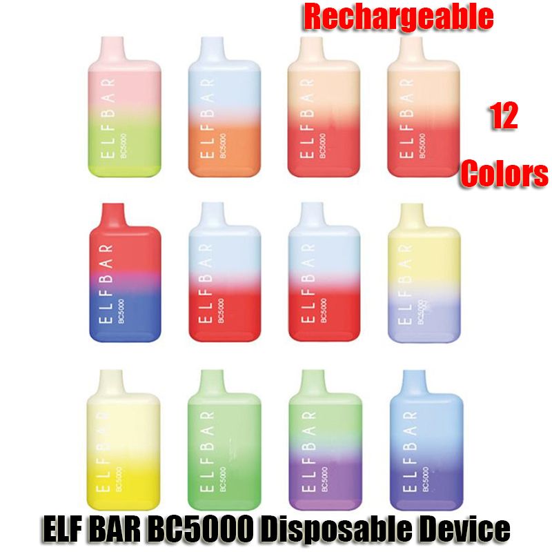 ELF BAR BC5000 Одноразовые E Cigarettes Pod Device 5000 Puffs 650 мАч  Аккумуляторная батарея 13ML Предварительный