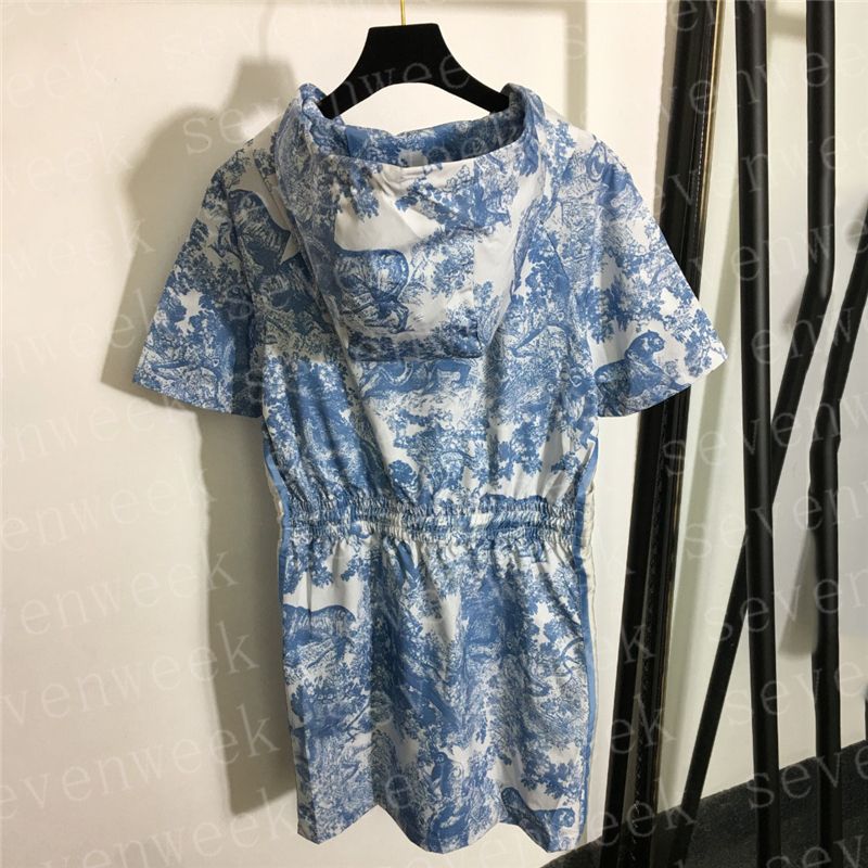 Diseñador Estampado con capucha Vestidos con capucha para mujer Marca de moda Dama Faldas cortas Fiesta Diseñador Estampado con capucha Vestidos con capucha para mujer Marca de moda Dama Faldas cortas Fiesta
