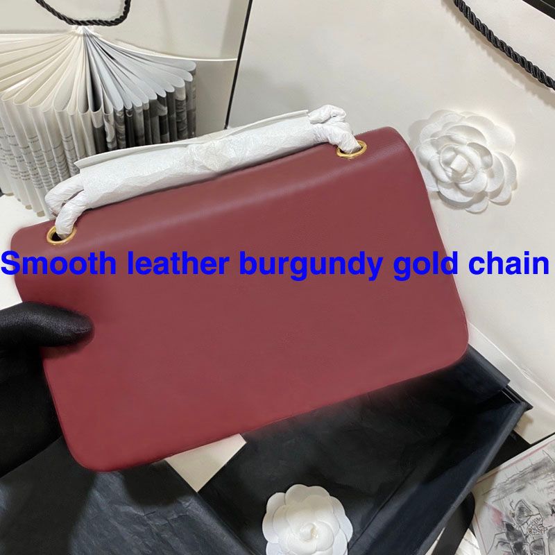 Smooth Leather Bourgogne Gold Chain