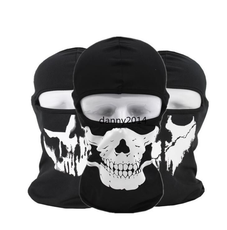 CS Outdoor Sports Ghost Biker Skull Full Face Mask Motorcycle Ski Balaclava Hood 