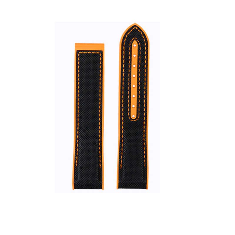 Schwarze orange Linie ohne Schnalle-20mm
