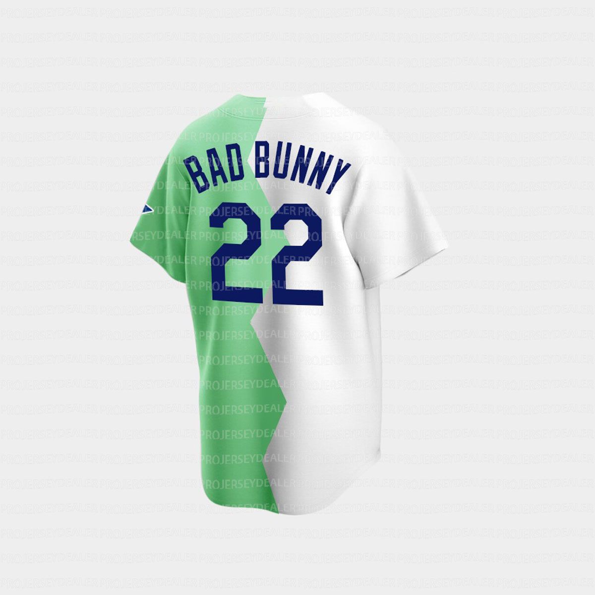 Youth Los Angeles Dodgers #22 Bad Bunny White Green Two Tone 2022