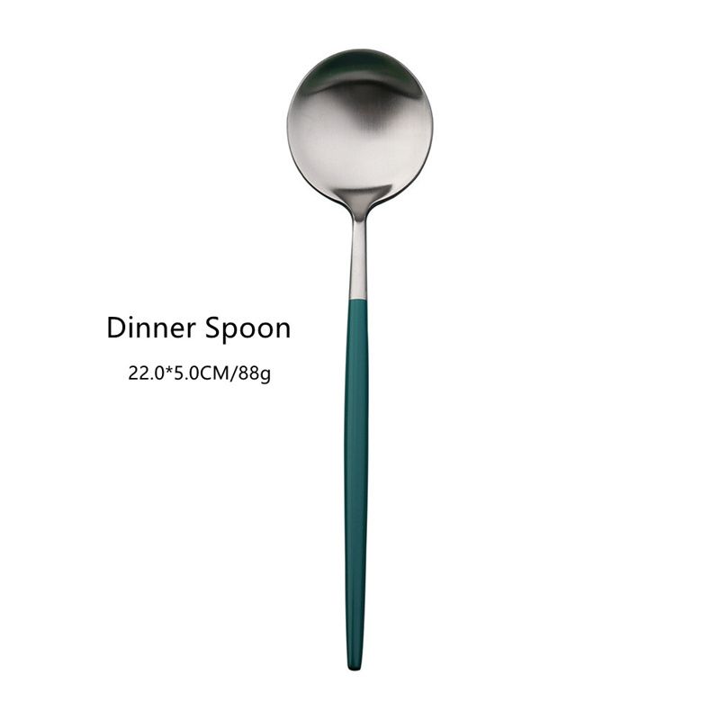 silver&green dinner spoon