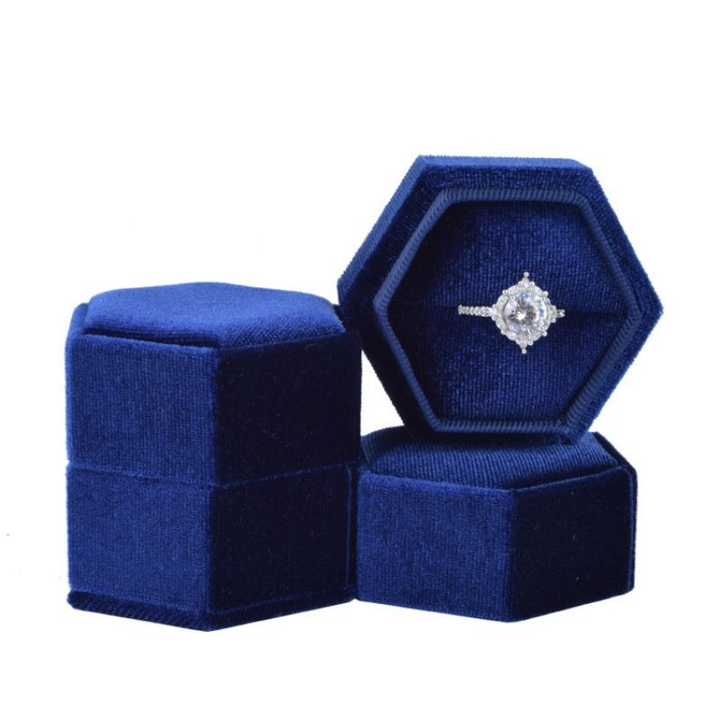 Boîte à anneau unique bleu foncé