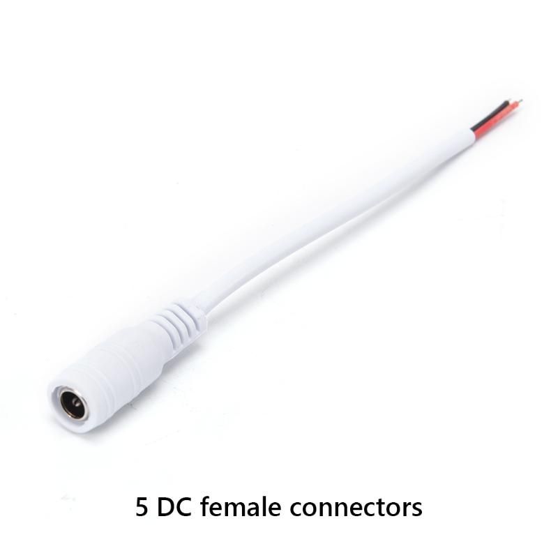 5Pcs DC Female White