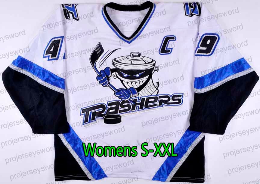 UHL Danbury Trashers 2004 05 Jersey 42 Brad Wingfield 49 Brent Gretzky 9  Mike Bayrack 16 Mike Rupp 17 GALANTE 28 Jon Mirasty 44 Regan Kelly 71 Mike  Bayrack 23 McCartin From Projerseysword, $34.67