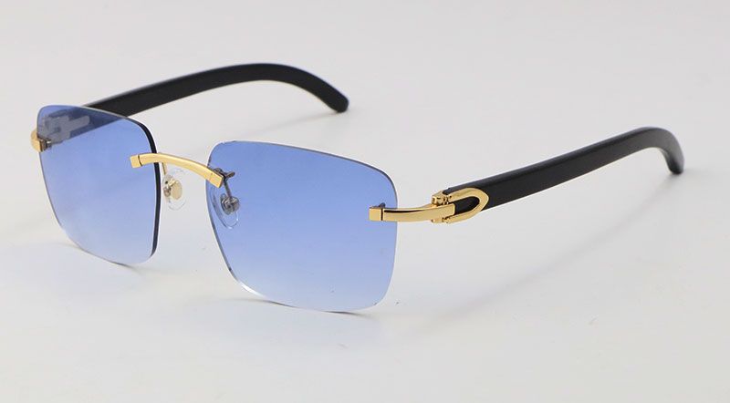 Black Horn Gold Blue Lens