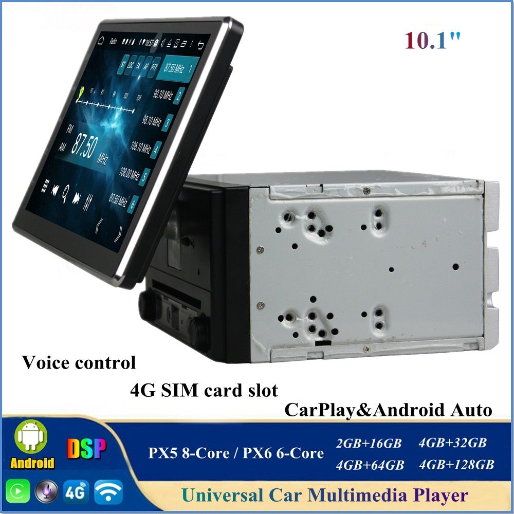 DIN 10.1 "PX6 Android 10 Universal DVD Reproductor estereo Radio GPS Navigation Bluetooth 5.0 Controles volante Wifi
