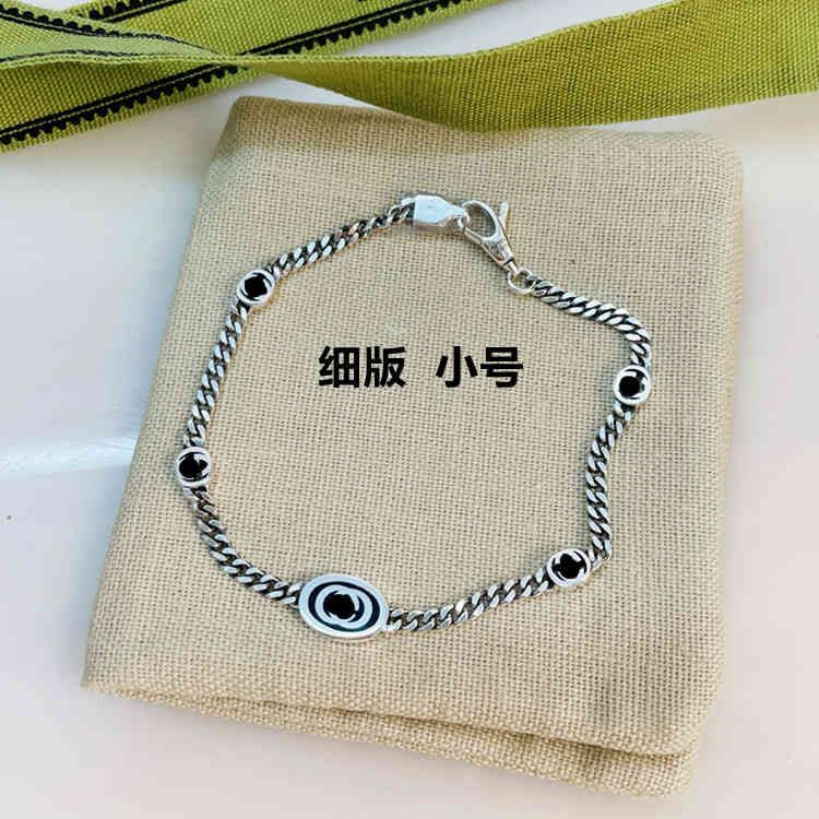 Bracelet fin en émail noir 16cm-925 SI