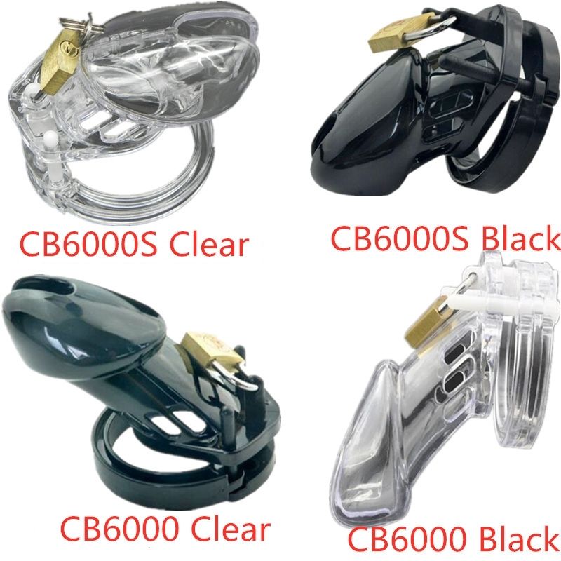 Markeer Het strand In de meeste gevallen Sex toy massager Clear/black Plastic Chastity Belt Cb6000s/cb6000 Cock Cage  Penis Lock, Male with 5 Rings Adult Toys for Men