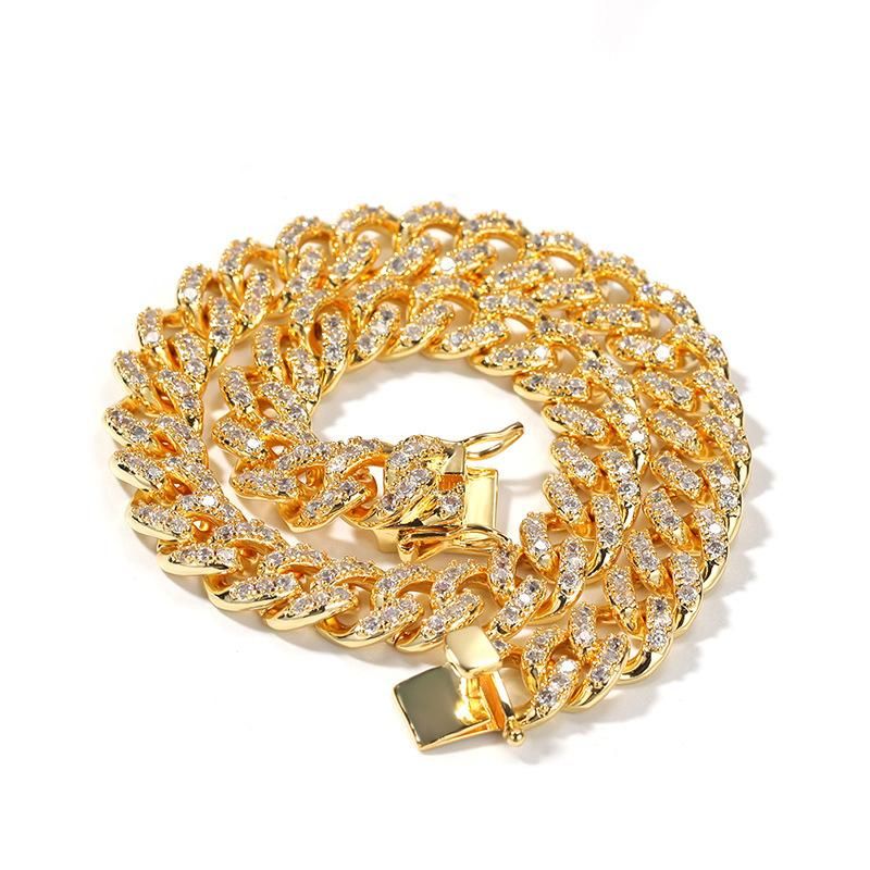 gold white cz 14inches