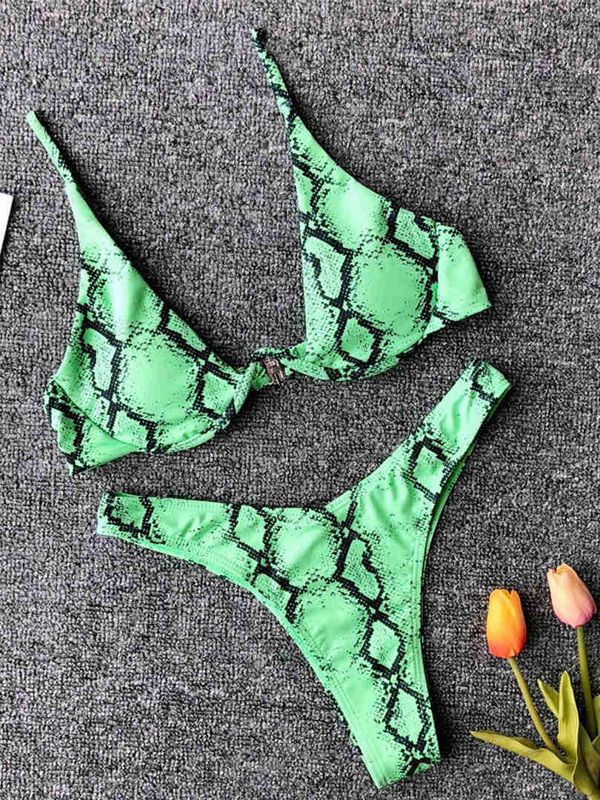 Green Snake Printed