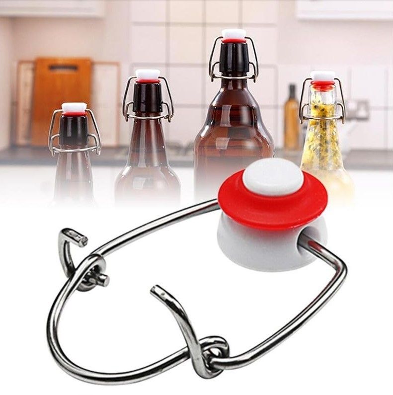 EzCapSwingTop Beer Bottle Stoppers Set. Durable, Reusable, Wine Cork Replacement For Homebrewing