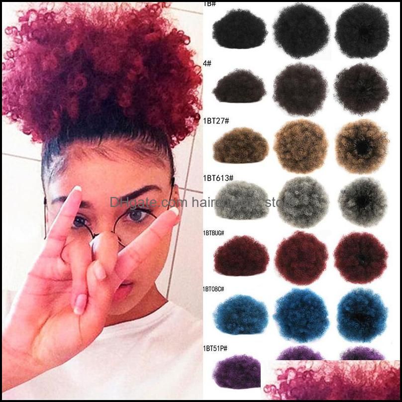 Ponytails Hair Extensions Products Style Afro Puff Short Ponytail Kinky Curly Buns Chignon Hairpiece Clip In Bun For Black Women Drop Delive Ponytails Hair Extensions Products Style Afro Puff Short Ponytail Kinky Curly Buns Chignon Hairpiece Clip In Bun For Black Women Drop Delive