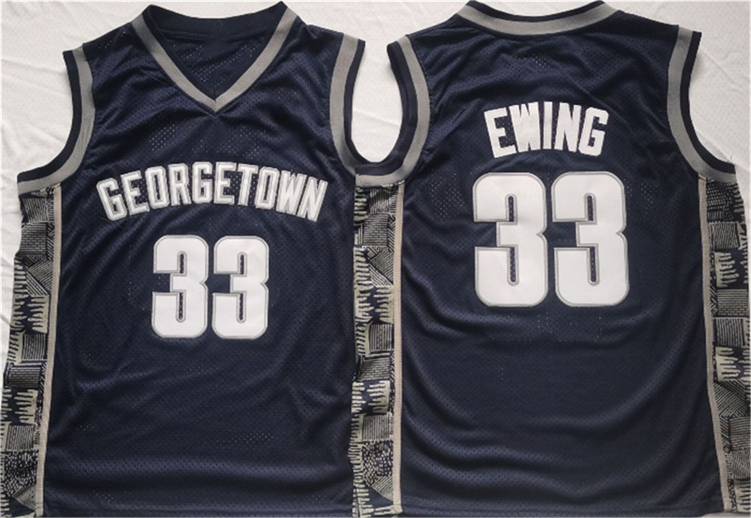 Georgetown Hoyas Bleu # 33 Ewing