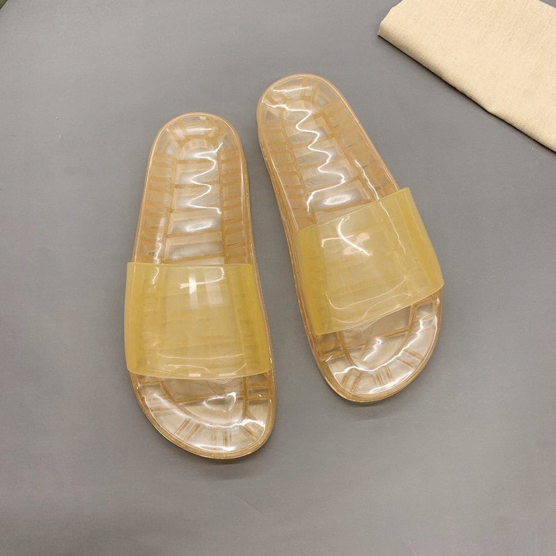 Pantofole piatte trasparenti [giallo]