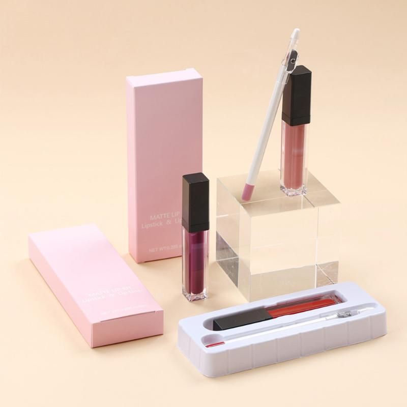 Lip Gloss Private Label Lipstick And Liner Combo Set Gift Box ...