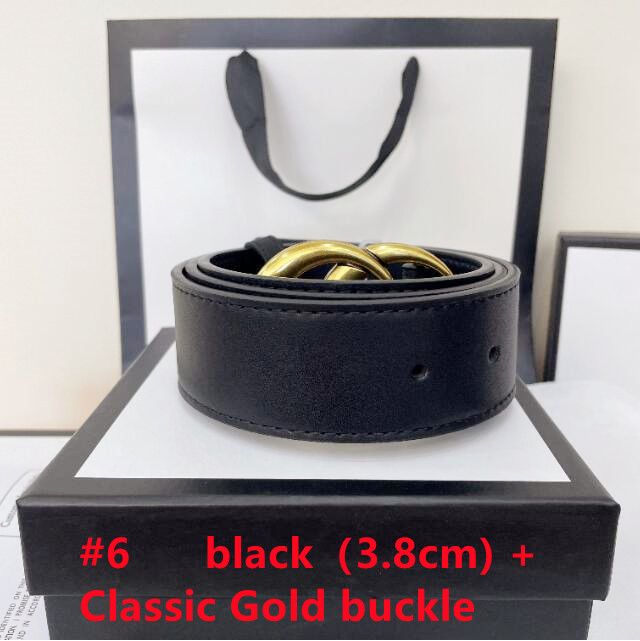 #6 black(3.8cm) + Classic Gold buckle