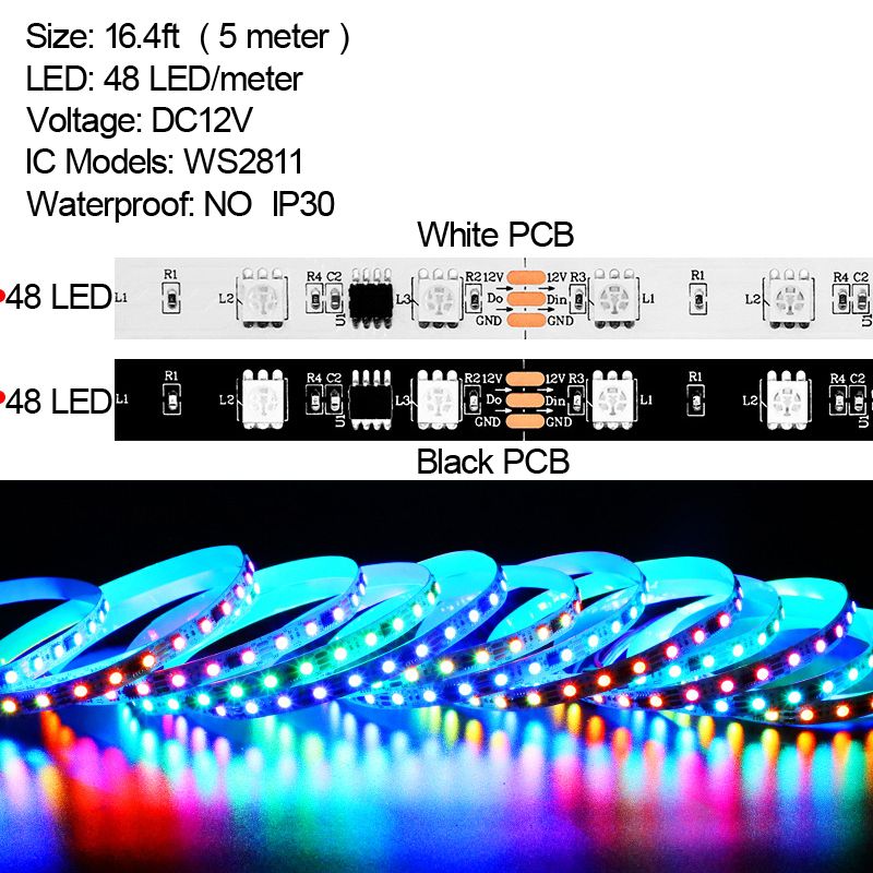 5 METER / ROLL 48LED / M IP30 NO-Vattentät