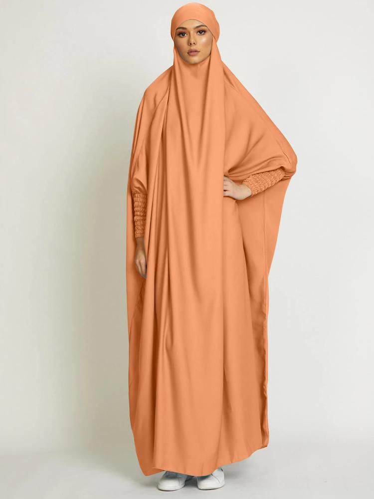 Turuncu Jilbab One Boyut Çin