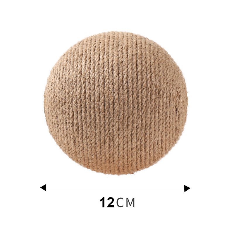 Sisal Cat Toy Scratch Solid Wood Cat Scratching Ball Natural Durable