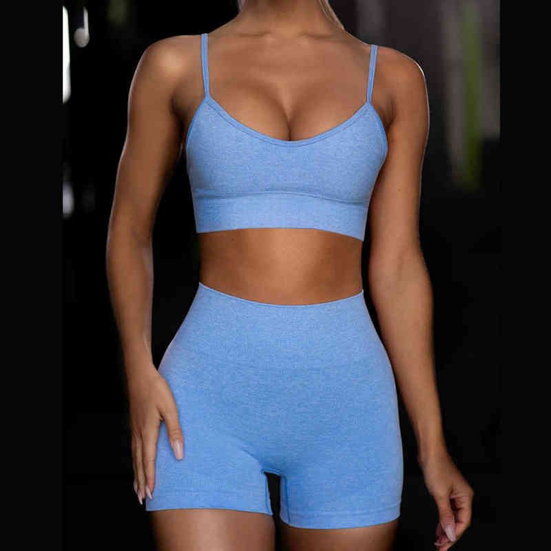 Blauwe shorts set