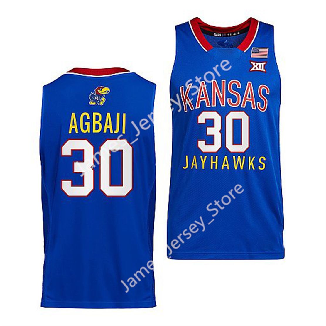 30 Ochai Agbaji Basketball Jersey4
