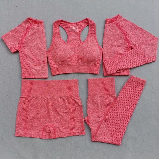 5 pcs conjunto vermelho coral