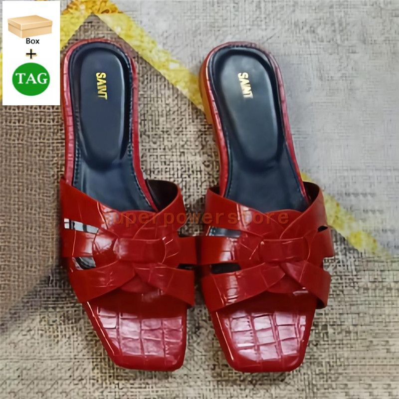 21 Red Croc Embossed