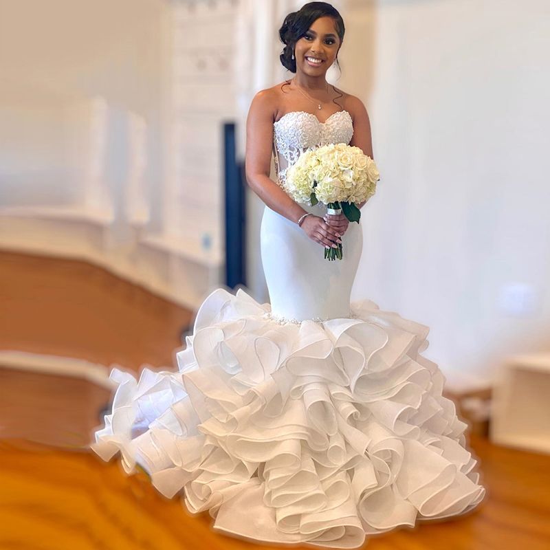 Cascading Ruffles Bottom Wedding 