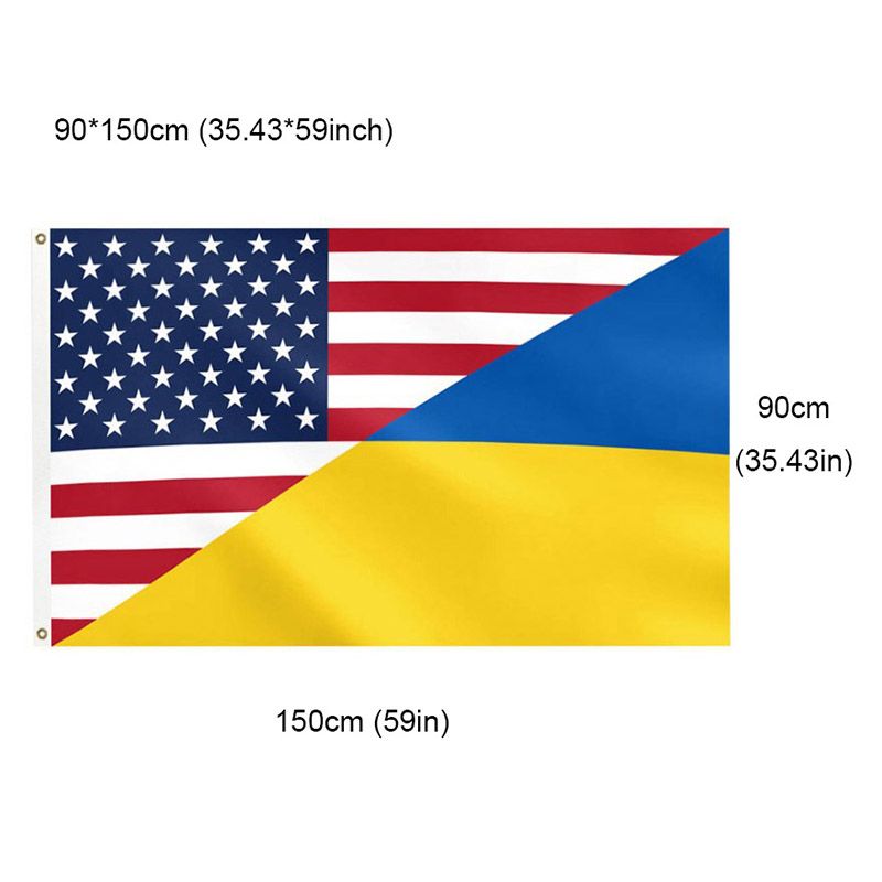 Ukrainian USA National Flag