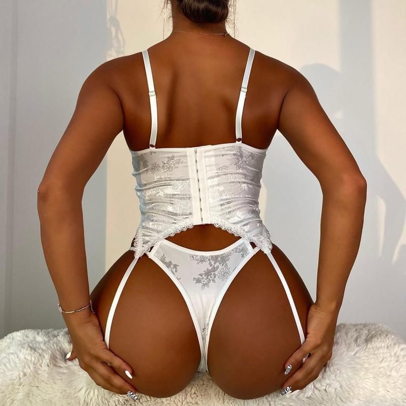 Sets de sujetadores Mujeres Lingerie Sexy Groker sin espalda anillo de acero Cortada