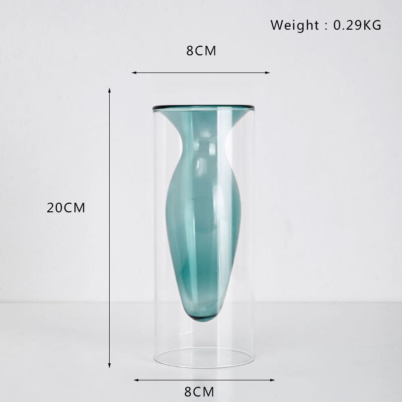 Mörkgrön vase 20cm