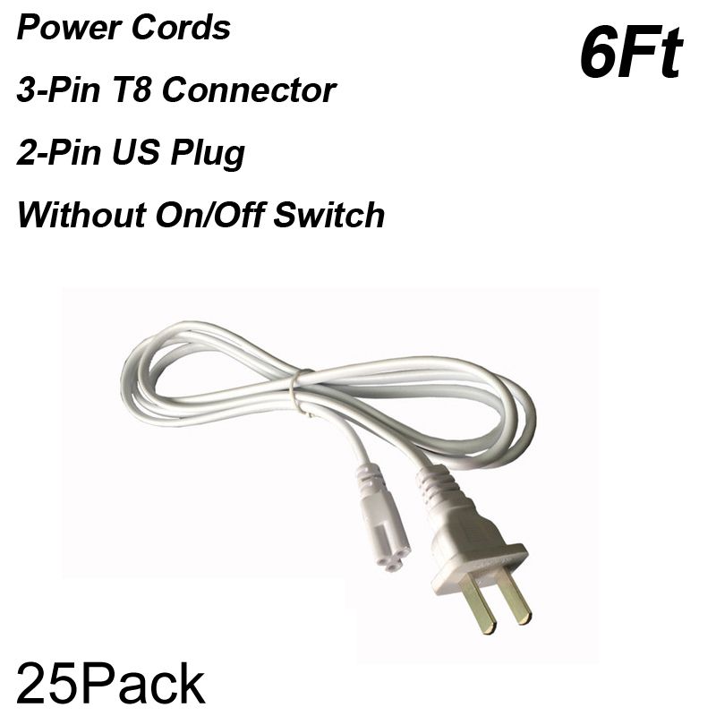 6Ft 2-Pin Power Cords Without Switch