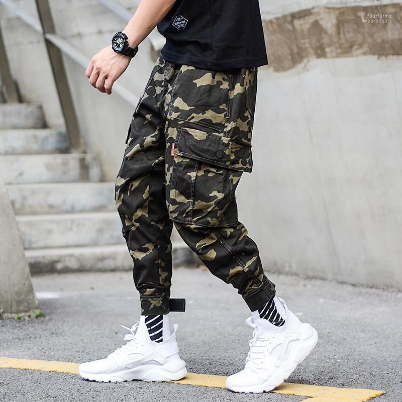 Fashion Camouflage Pants Men Jogger Jeans Ankle Banded Streetwear Punk Style Hip Hop Big