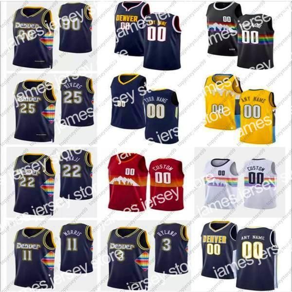 NBA_ basketball jersey Basketball Jerseys 75th Custom Mens Women Youth  Denver''Nuggets''3 Nah'Shon Hyland 11 Monte Morris 22 Zeke Nnaji 25