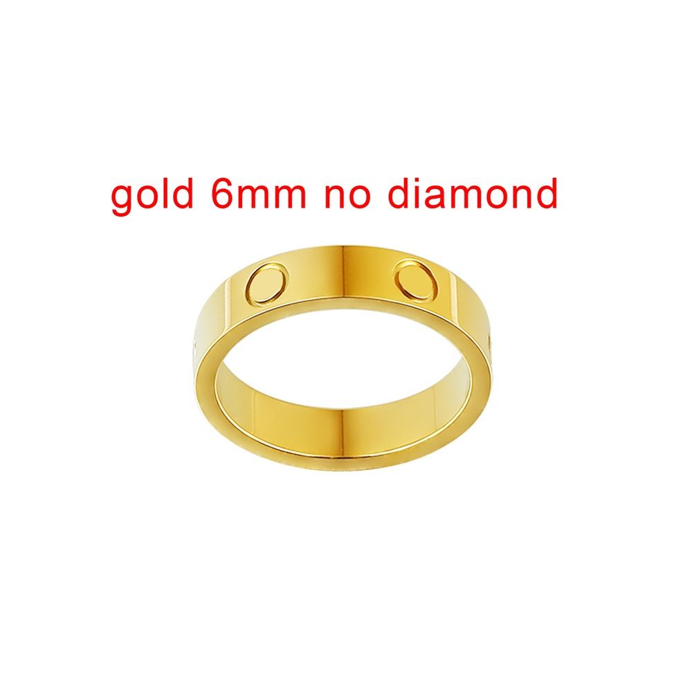 6mm złoty brak diamentu