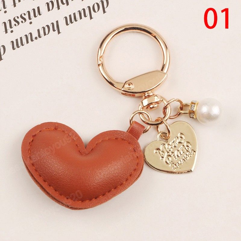 Key Tag Keychain Red Heart Love Cute Bags Lovers Men Women Gift