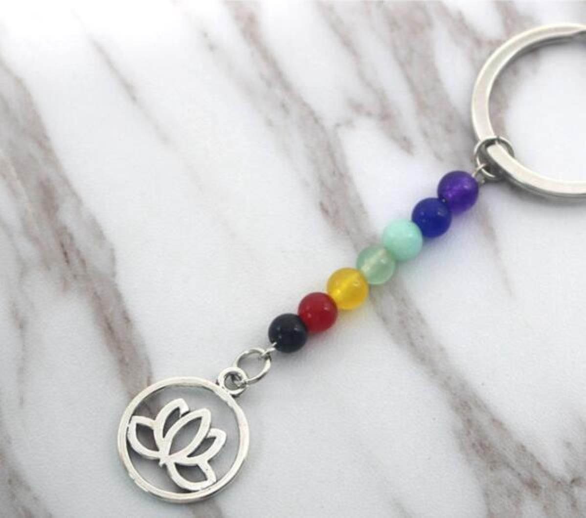Chakra Beads Charms Keychain/Backpack/Tassel/Lotus Flower Charm