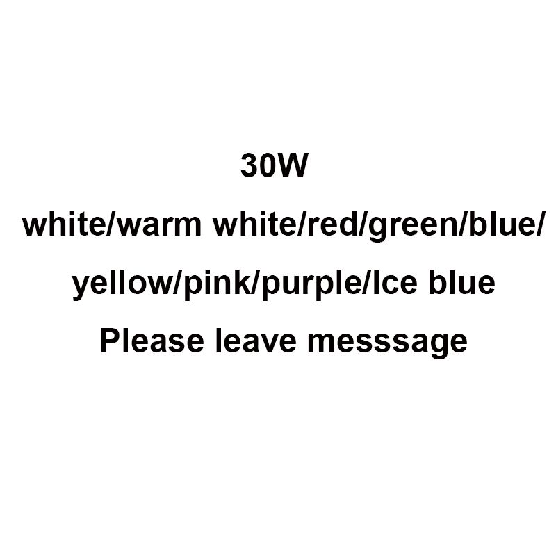 30W W/WW/R/G/B/P/Y/ICE Blue