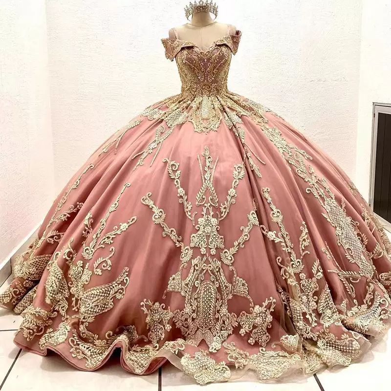 Mexican Pink Vestidos De Xv Anos 2022 Quinceanera Dresses Lace Beading  Sweetheart Sweet 16 Gowns For
